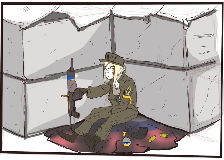 azov-chan and ukraineball (original) drawn by go_la_king