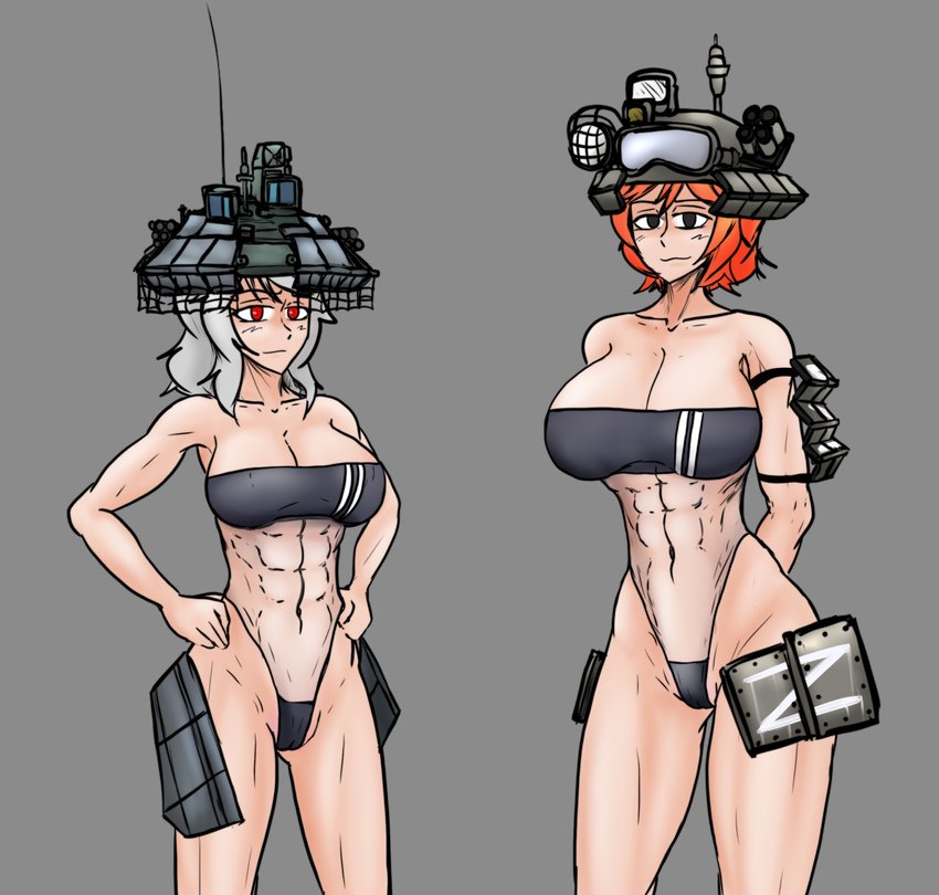 t-72-chan and t-90-chan (original) drawn by gasmask_manlet