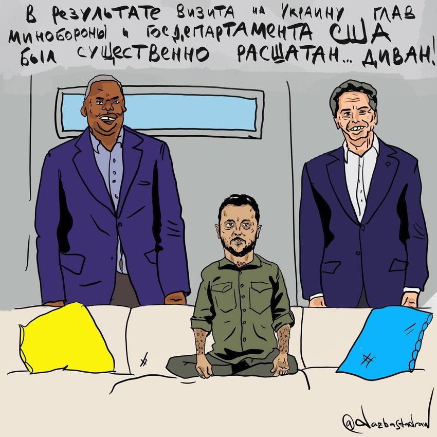 vladimir zelensky and antony blinken (real life) drawn by dazbastadraw